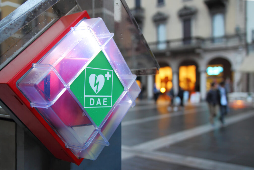 station of an automated external defibrillator (aed) in an itali